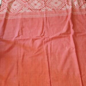 Cynthia Rowley coral pink 2 curtain panels (one window) floral contemporary 83"